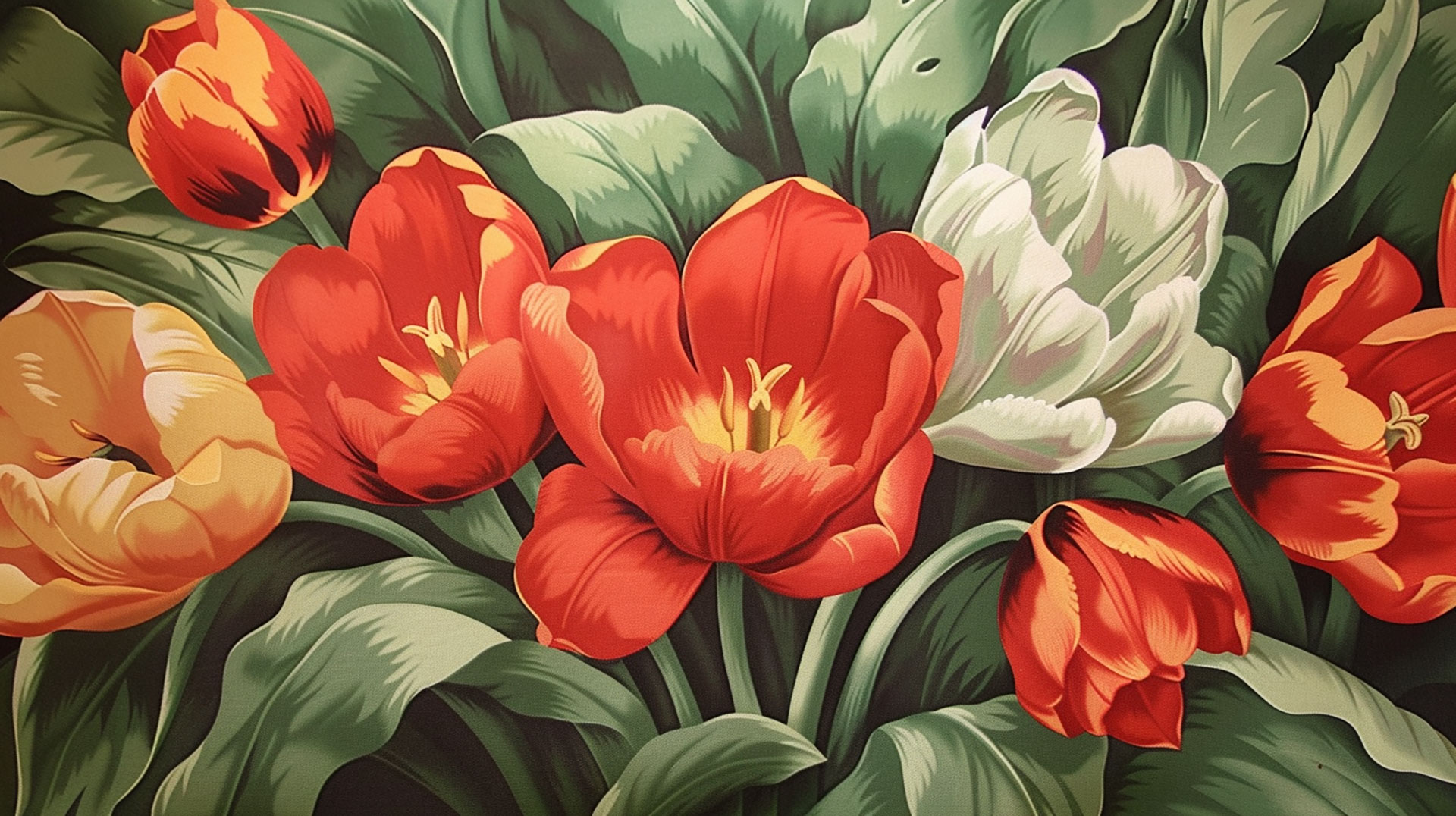 8K Vintage Tulips AI Wallpaper for Ultra HD Screens