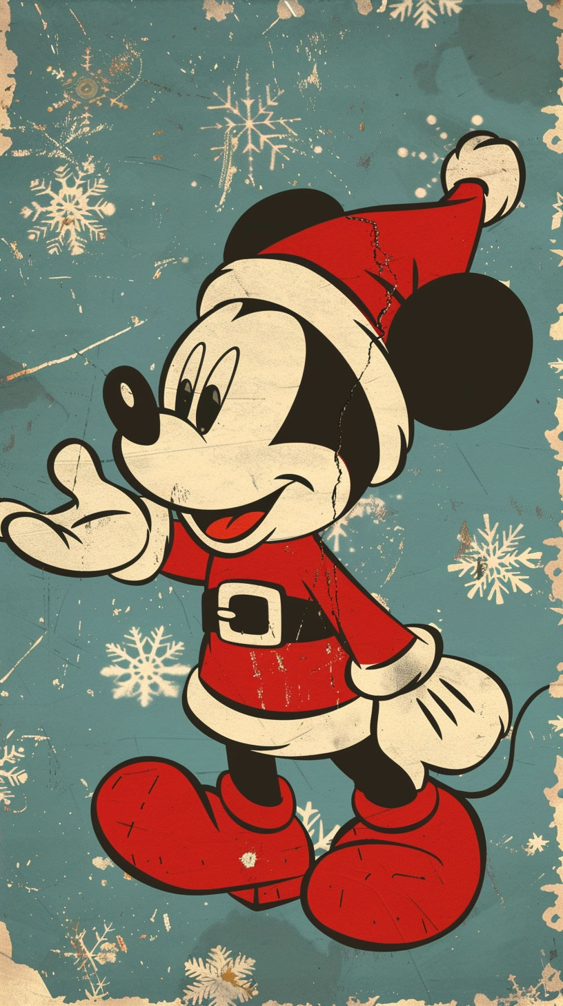 Beautiful Vintage Disney Christmas Mobile Wallpaper