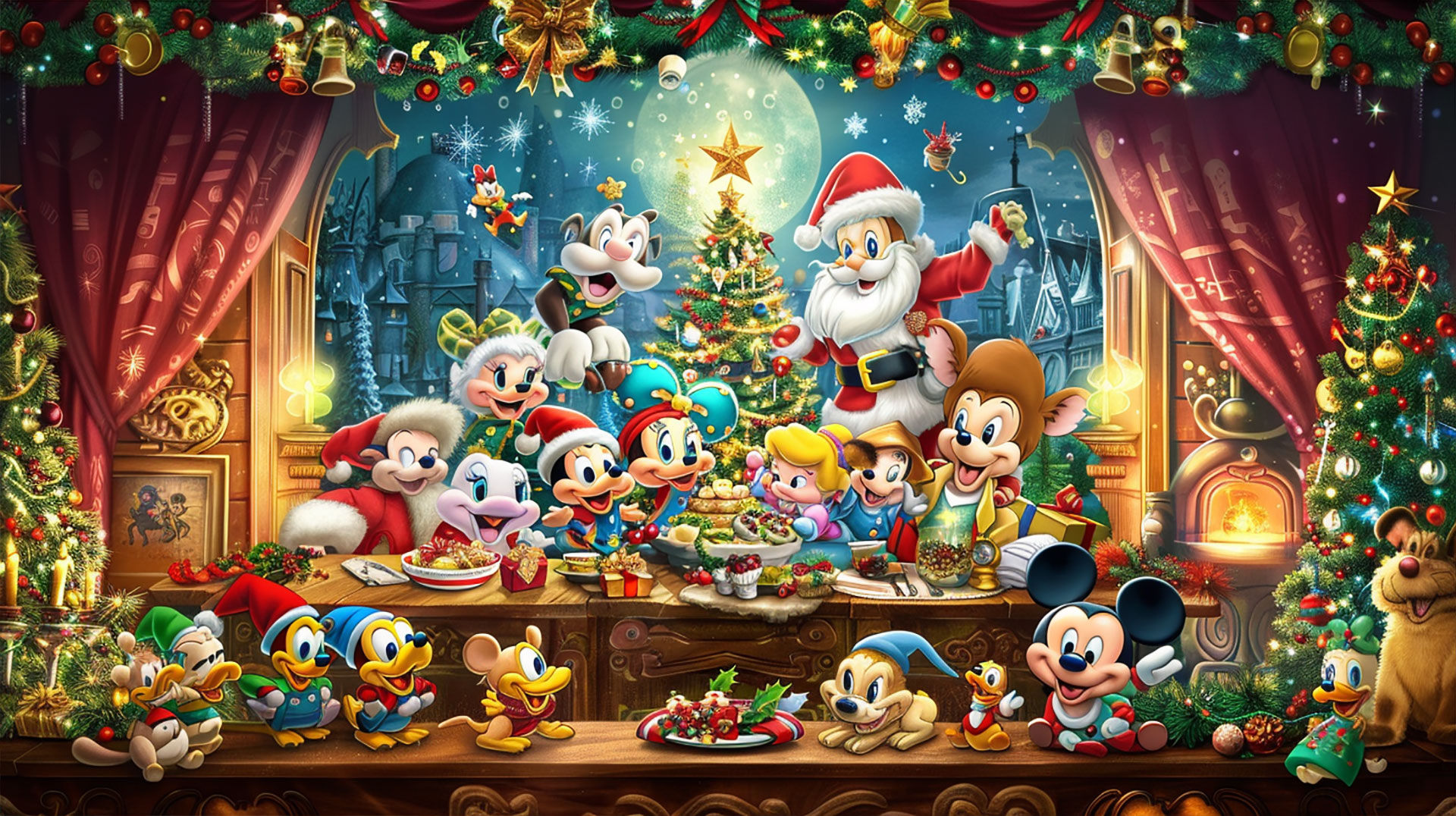 Ultra HD Vintage Disney Christmas Wallpaper