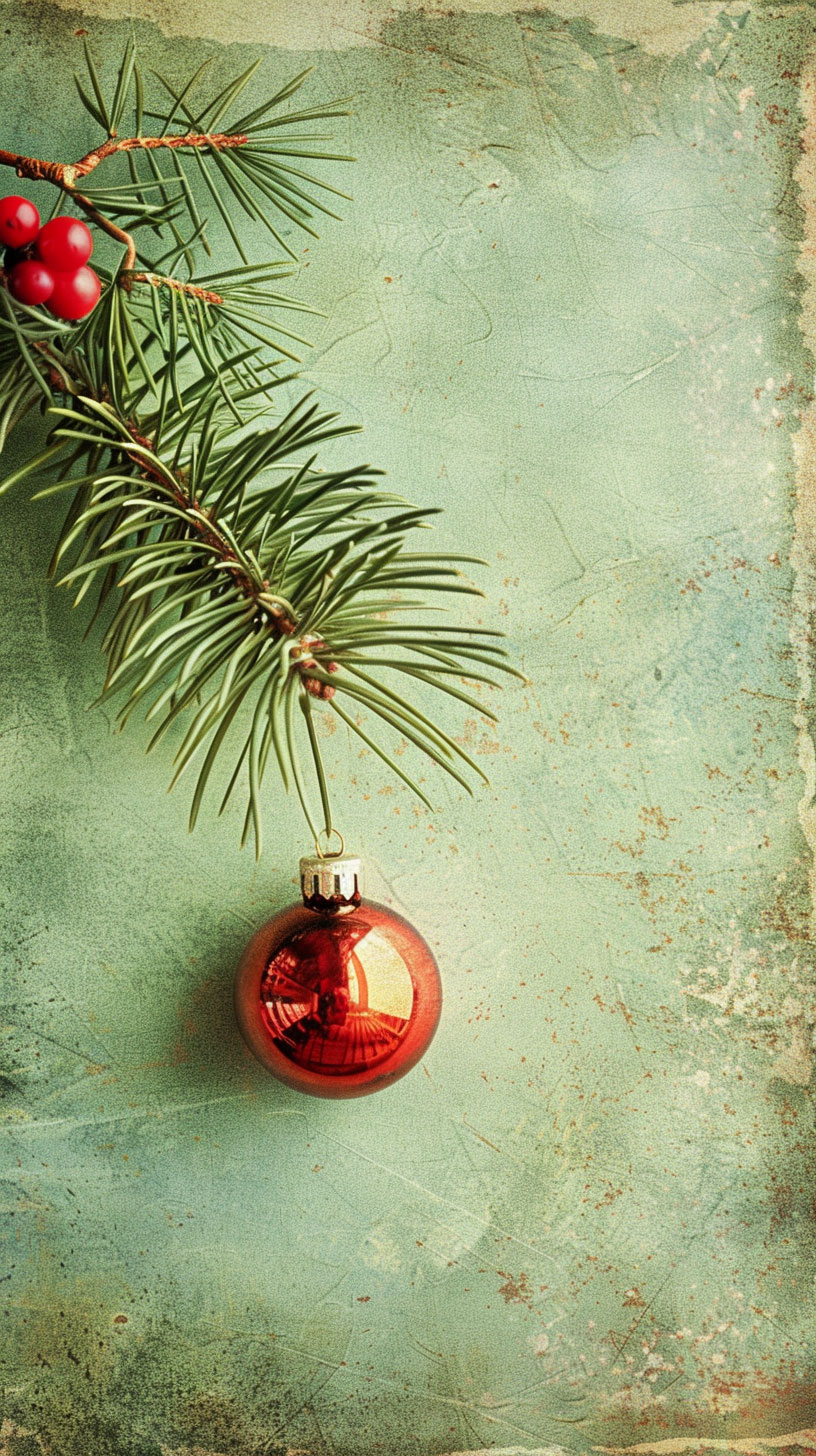 Stunning 8K Vintage Minimalist Christmas Wallpaper for Mobile