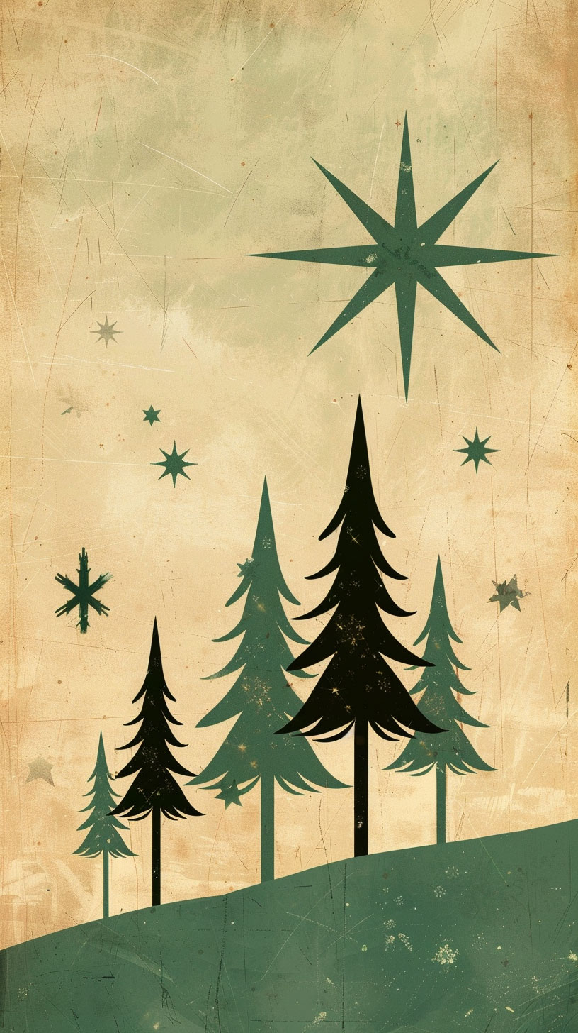 Ultra HD Vintage Minimalist Christmas Wallpaper