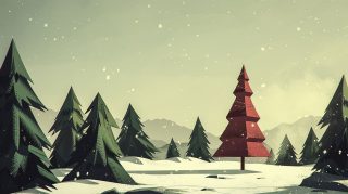 High-Quality Vintage Minimalist Christmas Wallpaper