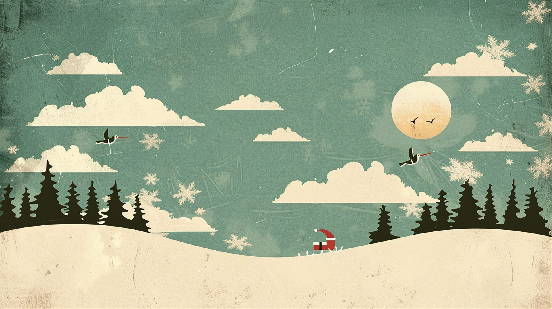 Stunning 8K Vintage Minimalist Christmas Wallpaper