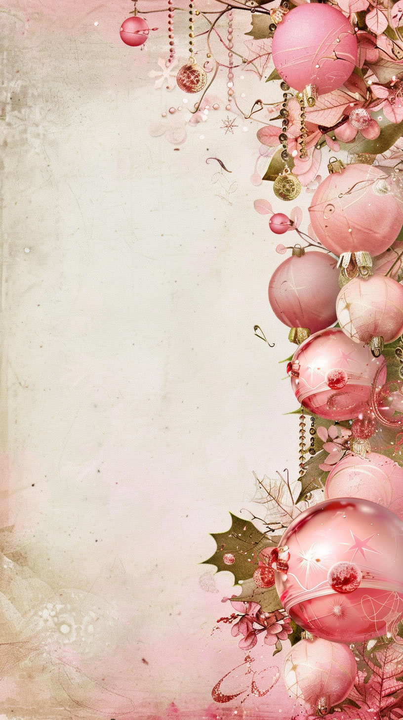 Beautiful Vintage Pink Christmas Mobile Wallpaper