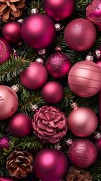 Free HD Vintage Pink Christmas Wallpaper for Mobile