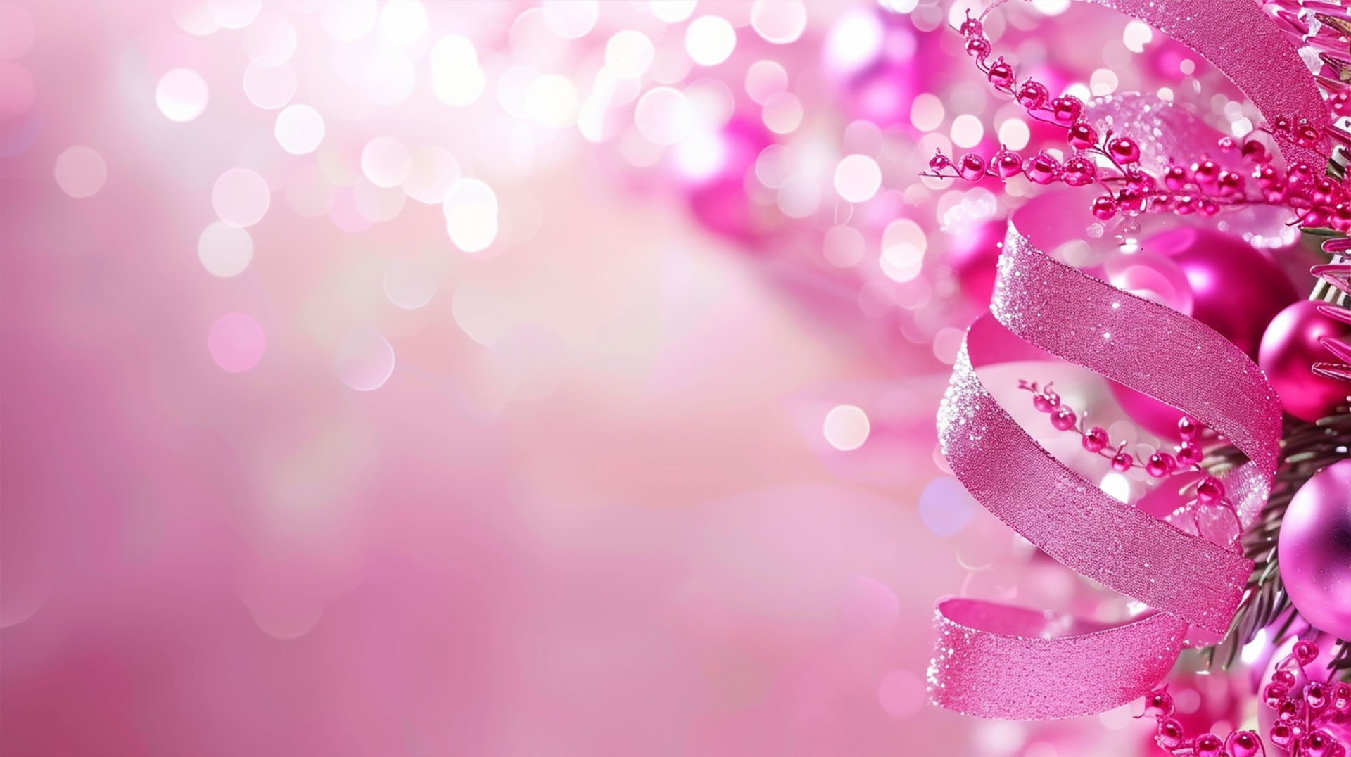 Free HD Vintage Pink Christmas Wallpaper