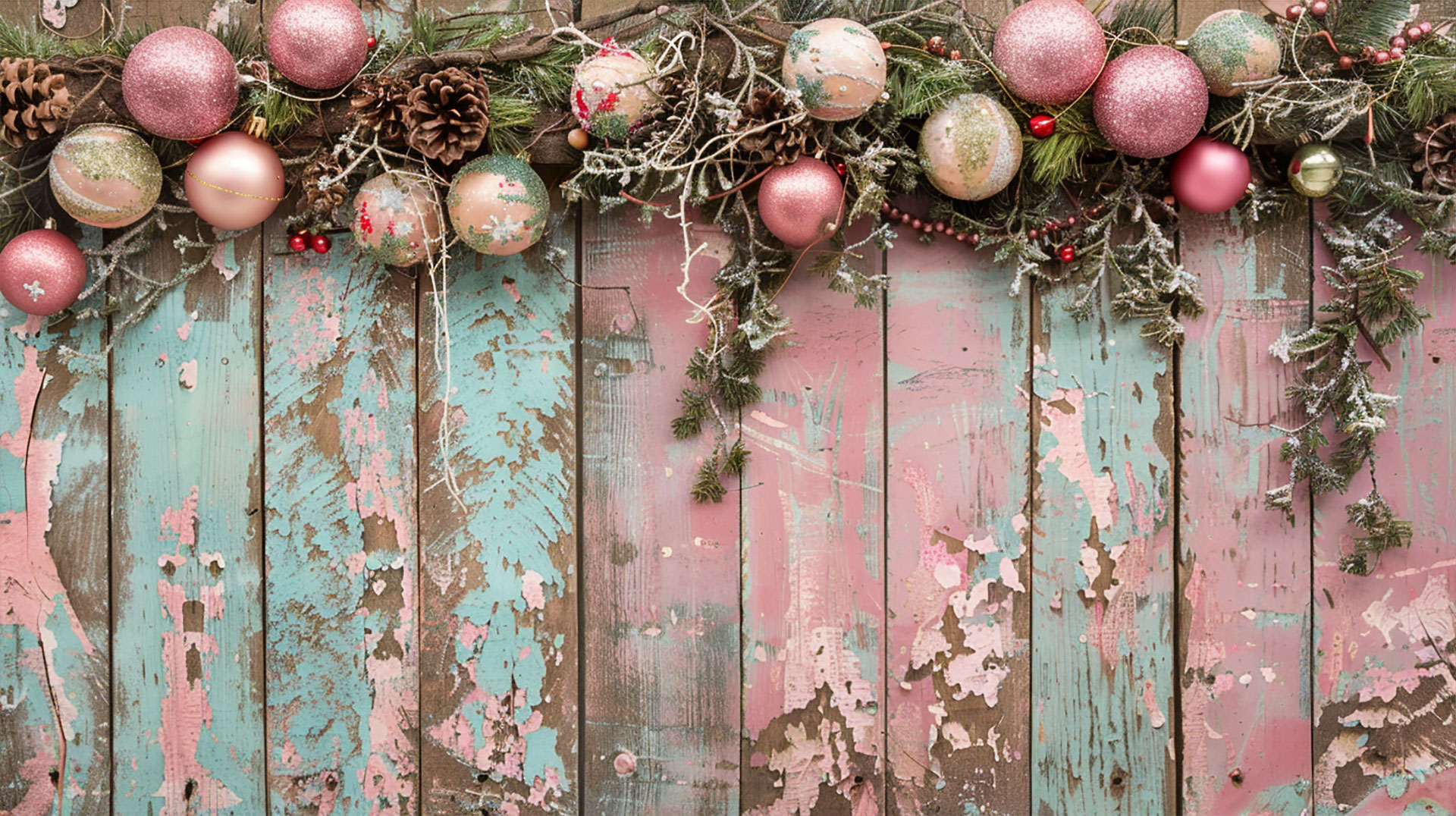 Download 4K Vintage Pink Christmas Wallpapers