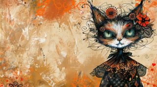 Enigmatic Cheshire Cat Wallpaper for Desktop