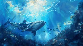 Ocean's Majesty: Whale Shark AI Image