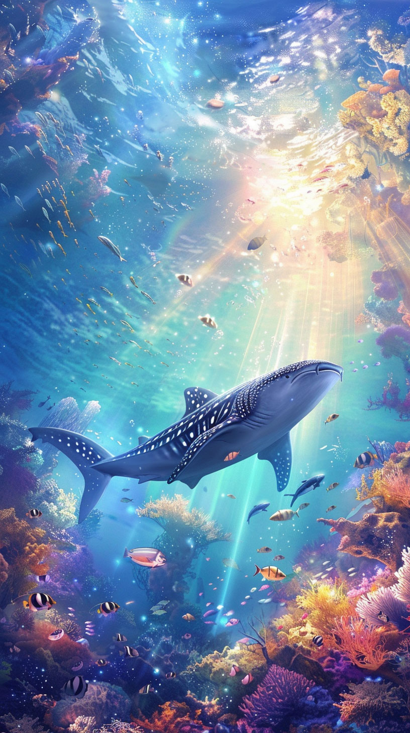 Ocean's Majesty: Whale Shark iPhone Background