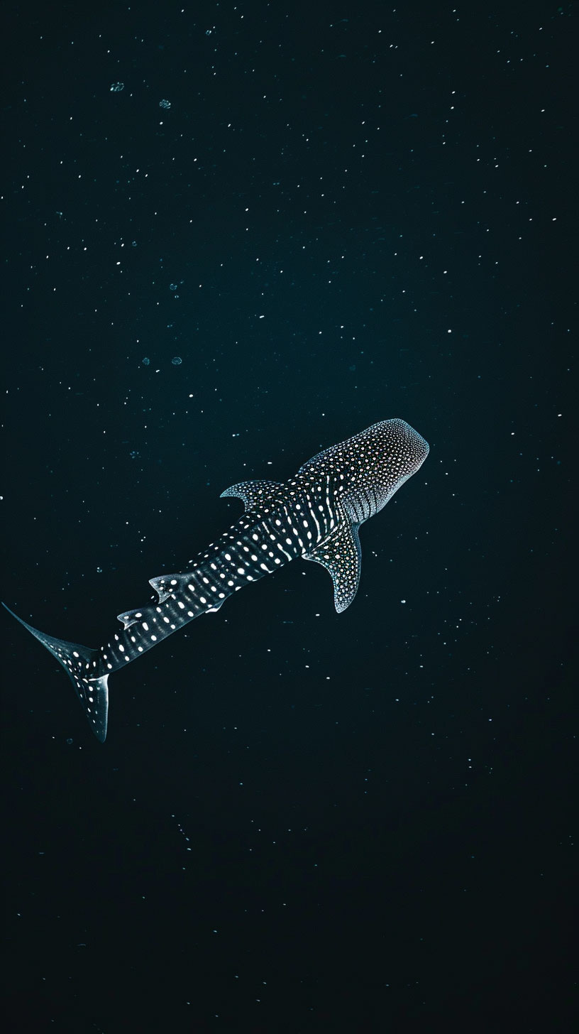 Tranquil Waters: Whale Shark iPhone Wallpaper