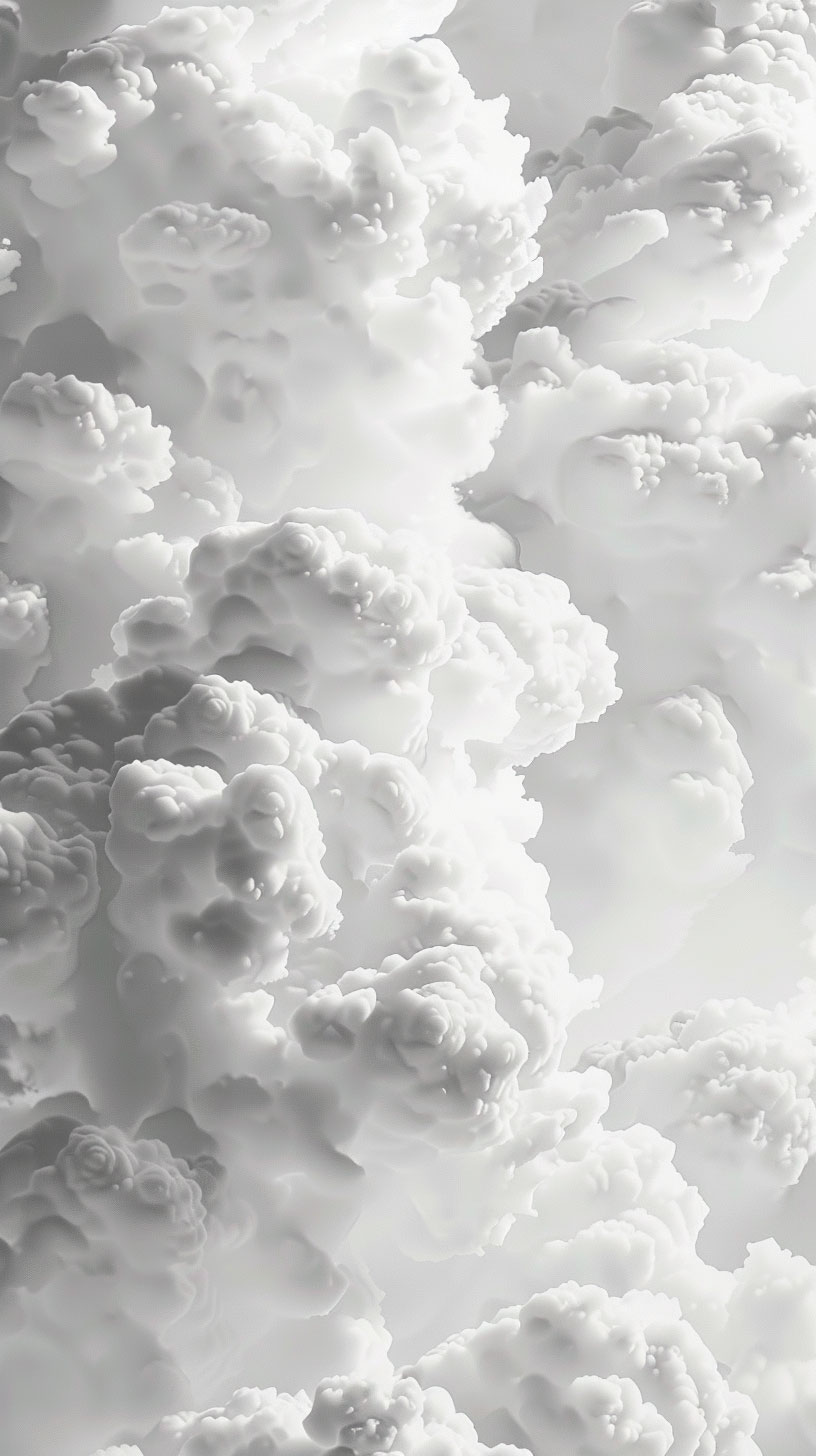 Stunning White Cloud AI Wallpaper for iPhone