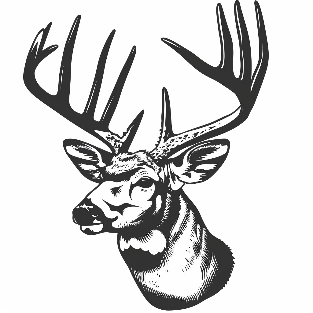 Graceful Whitetail Deer Emblem in High Resolution