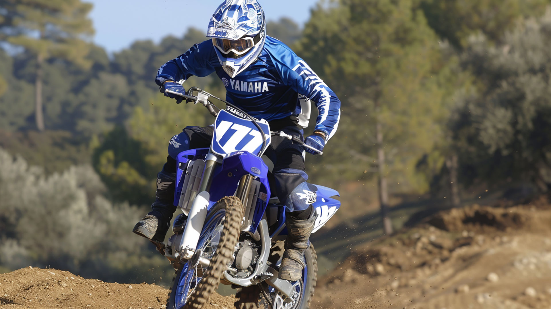 Thrilling Yamaha Dirt Bike Mobile Wallpaper for LG Phones