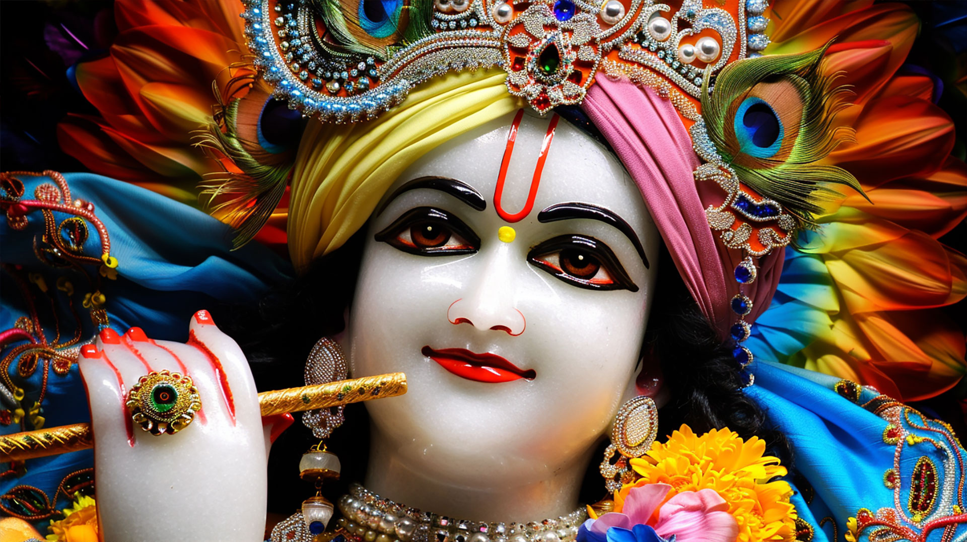 Divine 3D Lord Krishna: Ultra HD Wallpaper