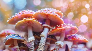 Colorful Cartoon Mushroom Wallpaper