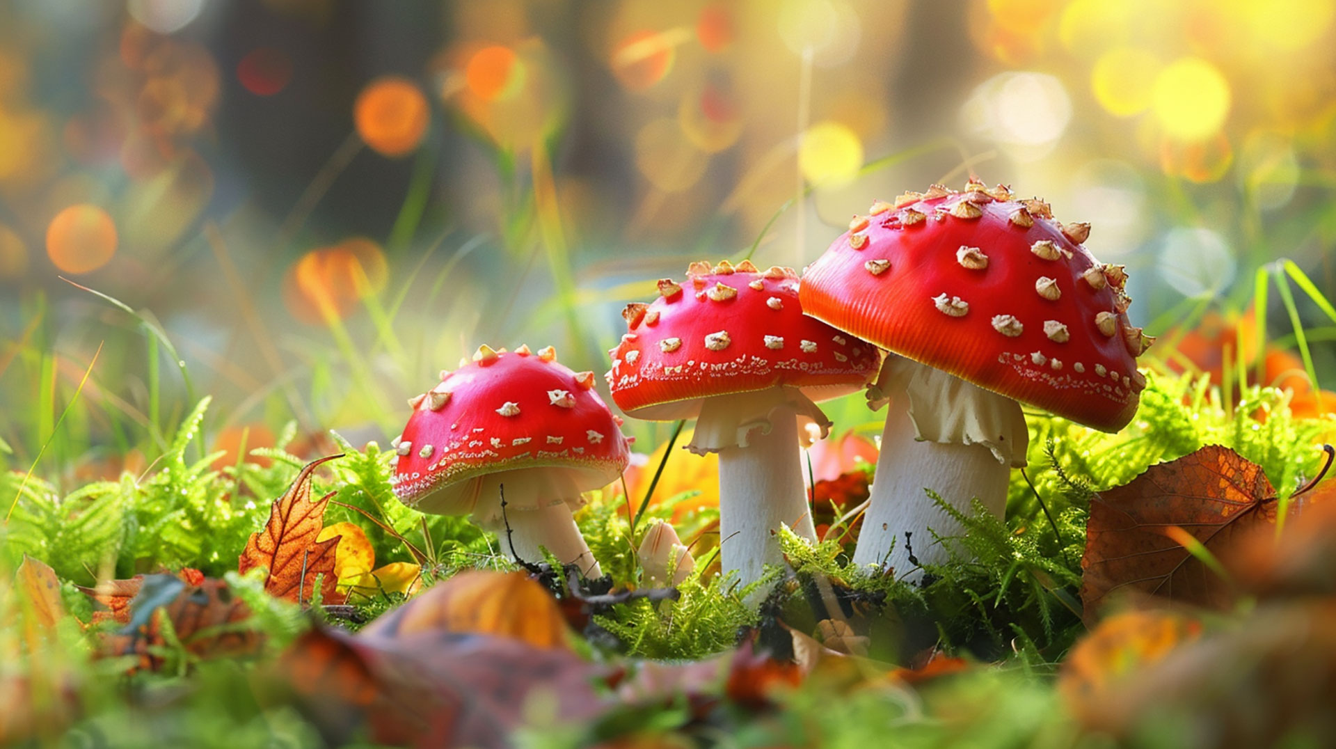 Aesthetic Cartoon Mushroom Desktop Wallpaper