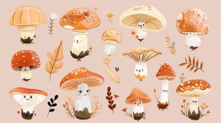 Lovely Kawaii Mushroom 1920x1080 Wallpaper