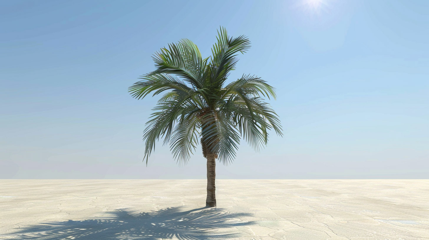 AI Generated Beach Palm Tree Images for PC Wallpapers