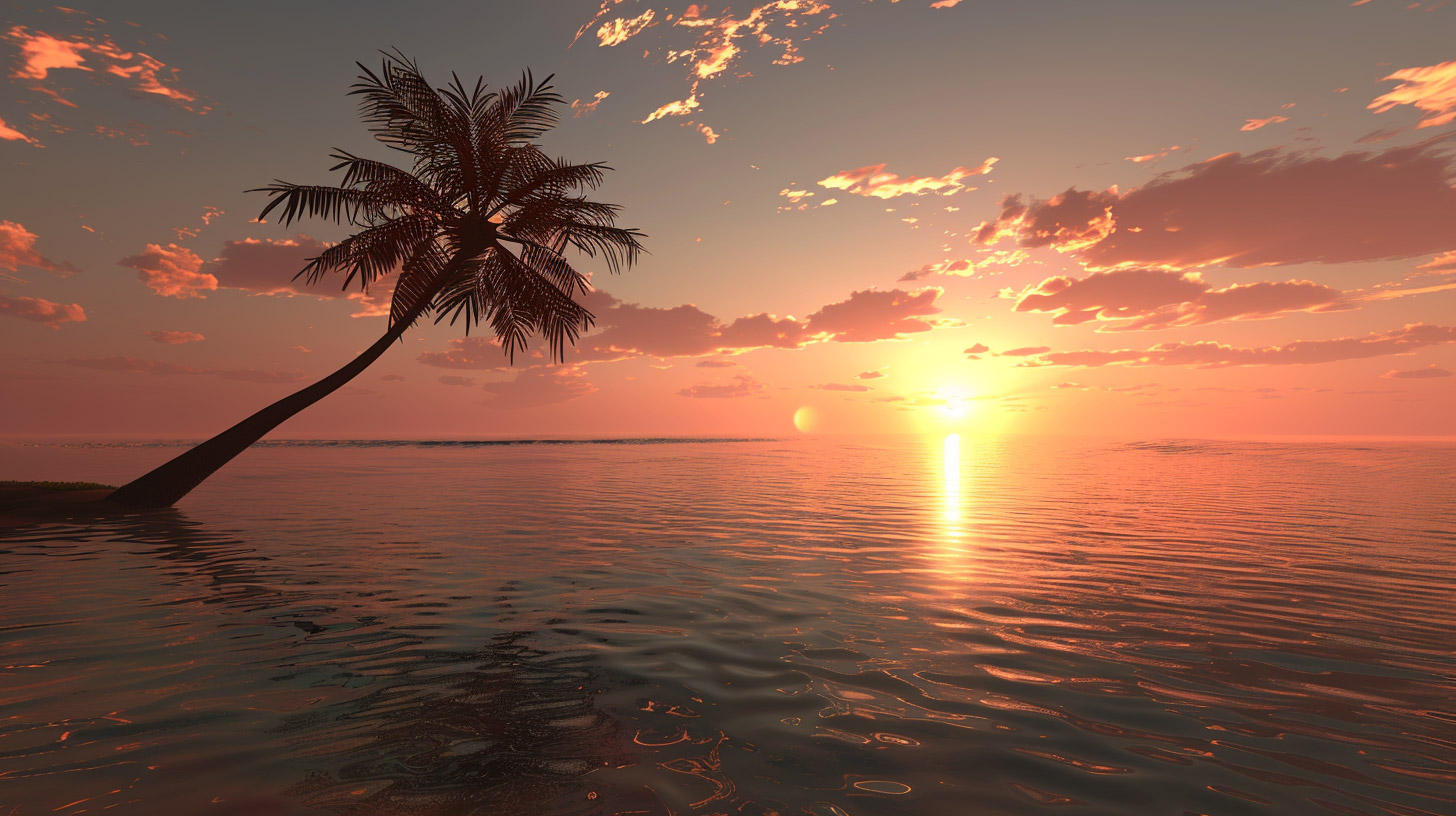 Digital Backgrounds: Inviting Beach and Palm Tree Images