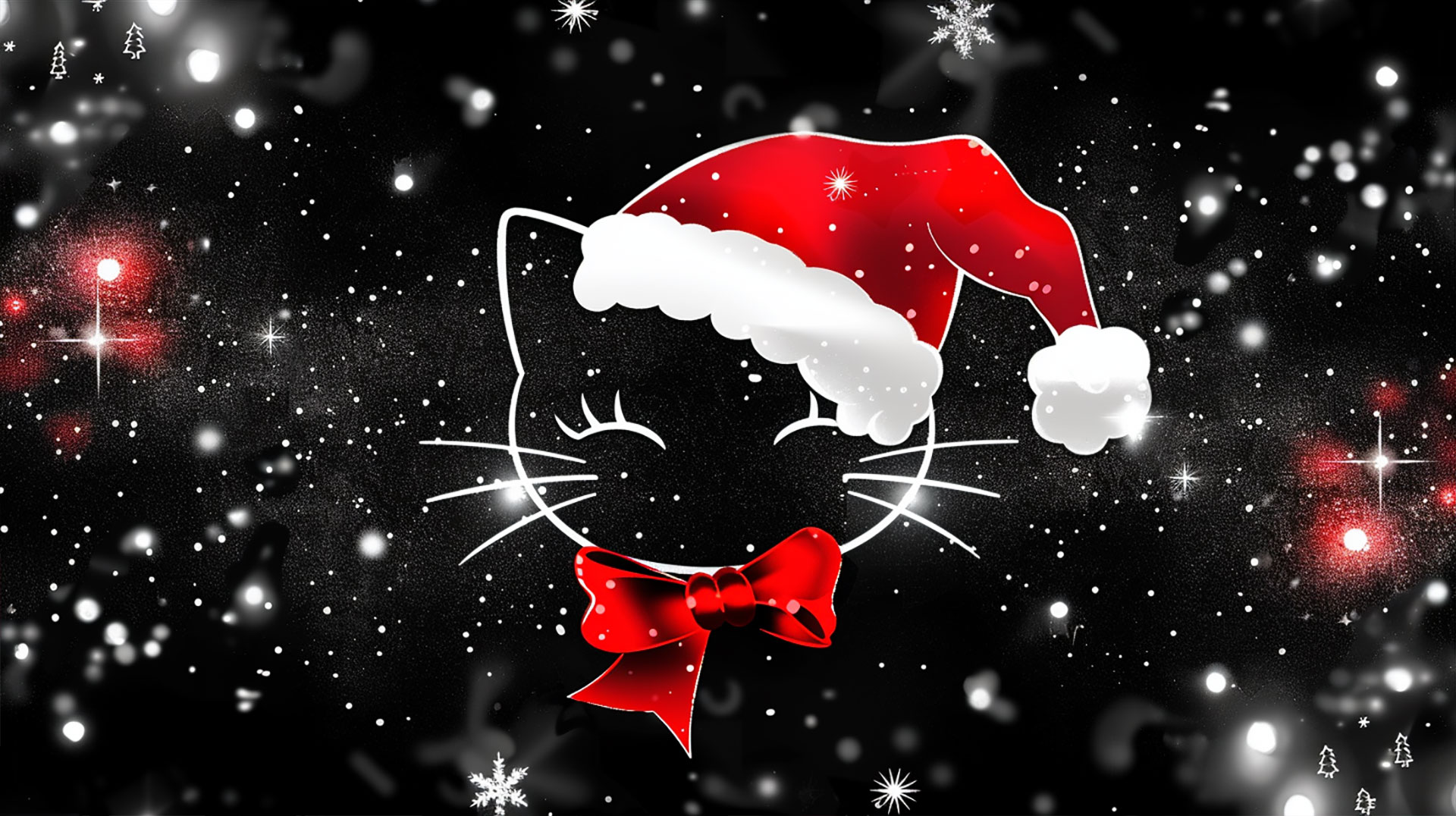 High-Quality Black Hello Kitty Christmas Wallpapers