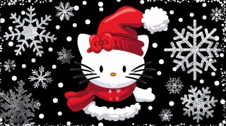 Black Hello Kitty Christmas Wallpaper in Ultra HD