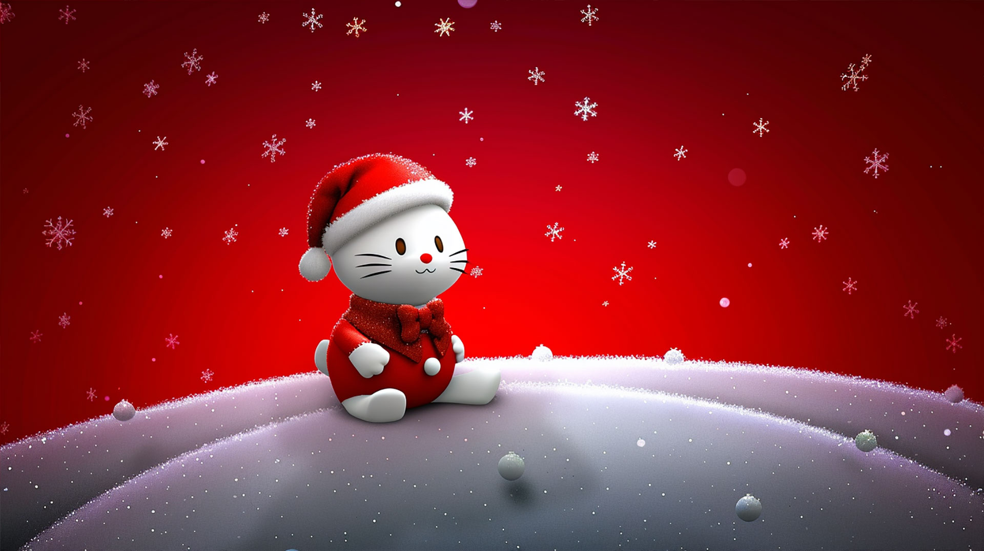 Black Hello Kitty Christmas Wallpaper in HD