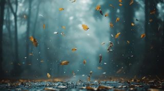 Naturalistic Falling Leaves Desktop Image