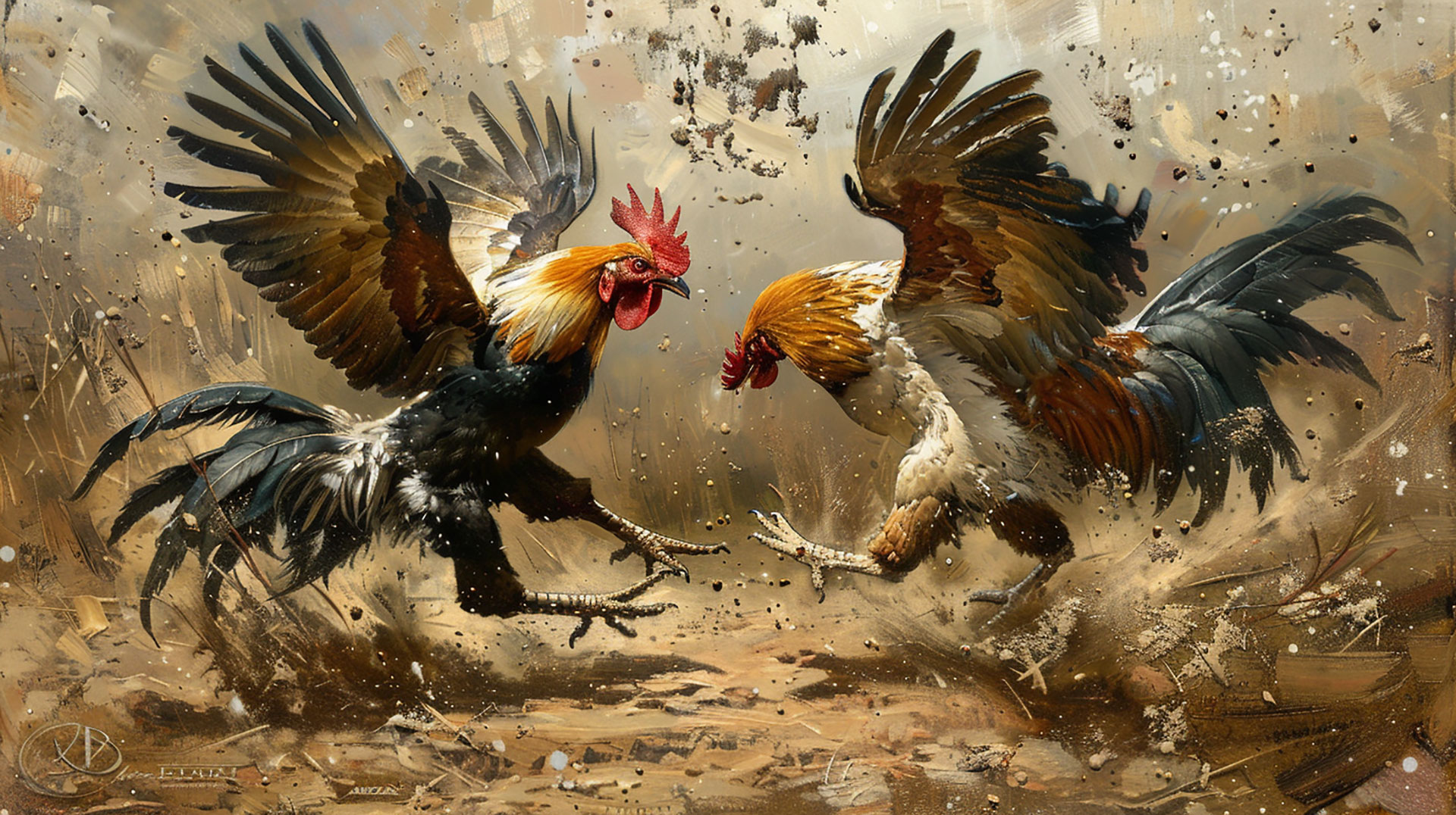 High-quality fighting rooster 8K pictures