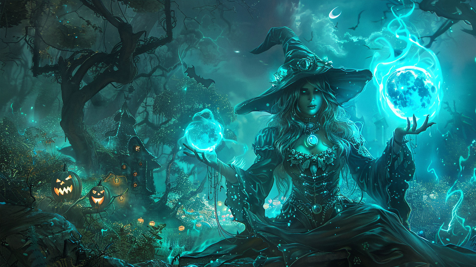 Mystical Halloween Witch Wallpapers for Desktop