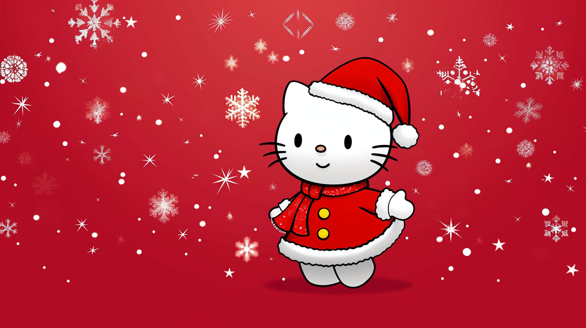 Hello Kitty Christmas AI Desktop Wallpaper in Ultra HD