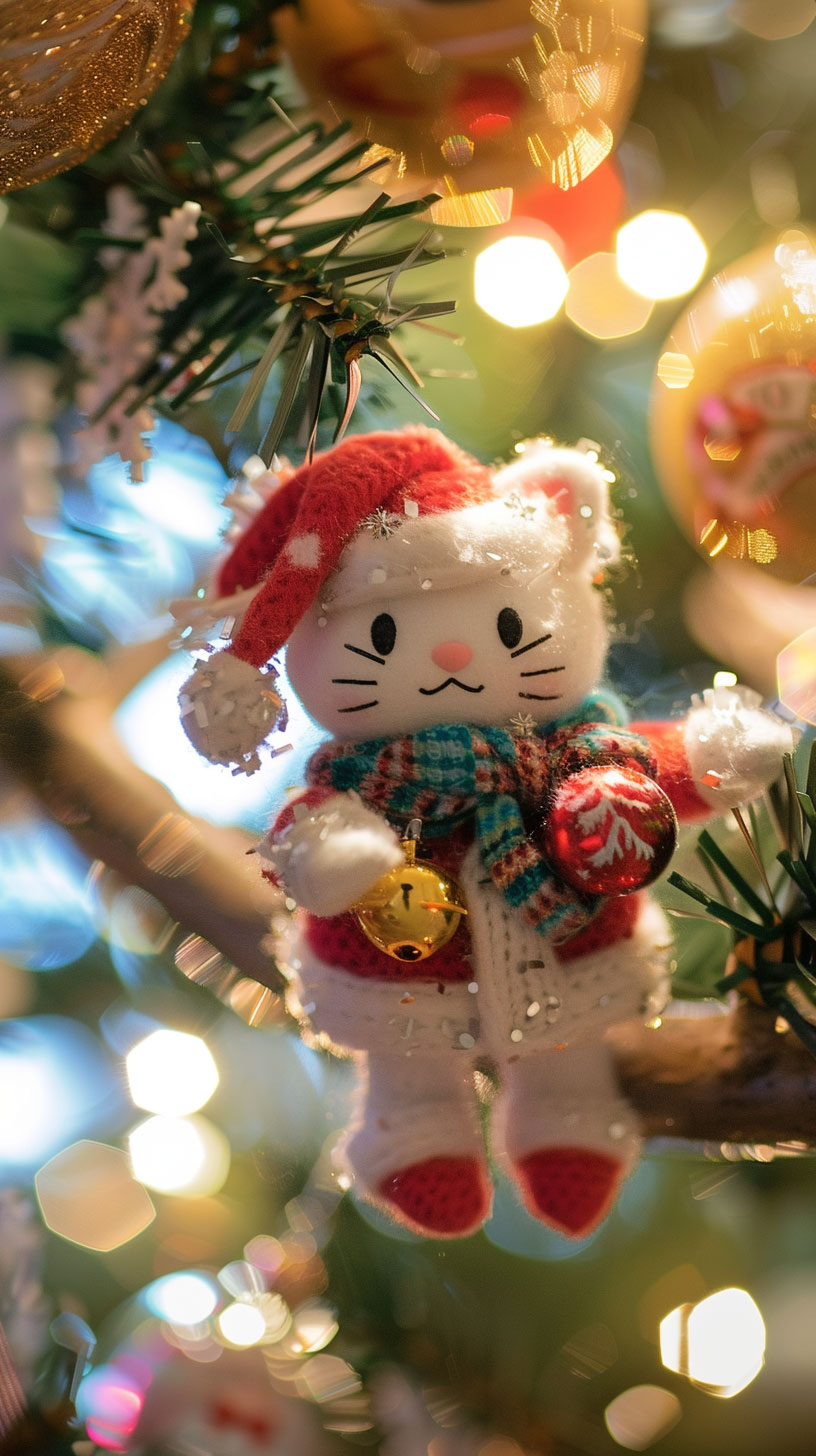 Vintage Hello Kitty Christmas iPhone Wallpaper