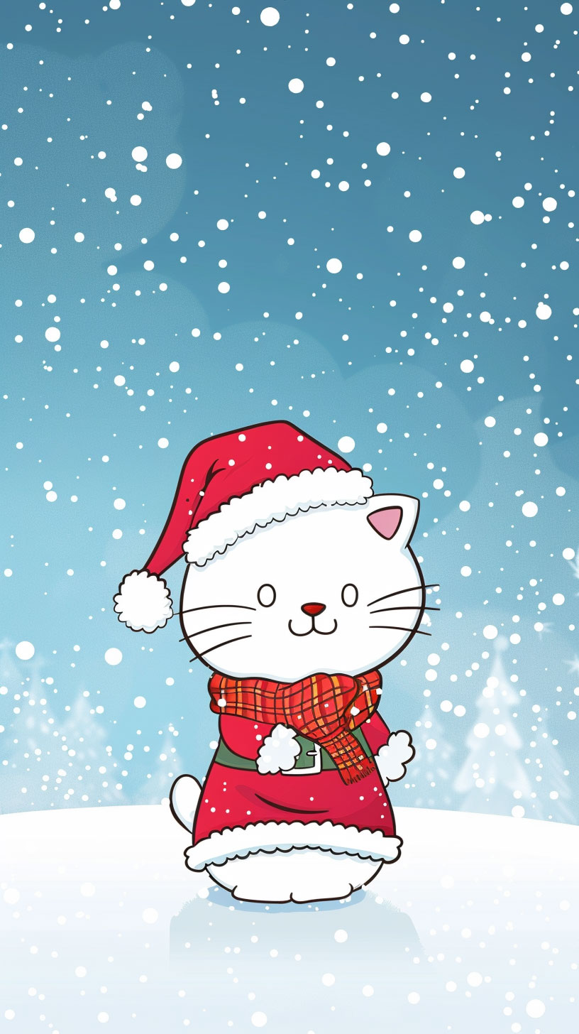 Animated Hello Kitty Christmas iPhone Wallpaper