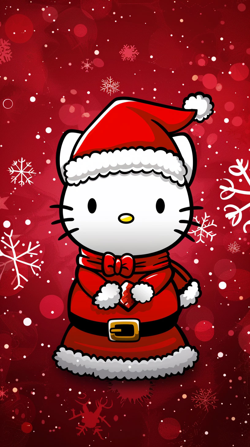 Cute Hello Kitty Christmas iPhone Wallpaper