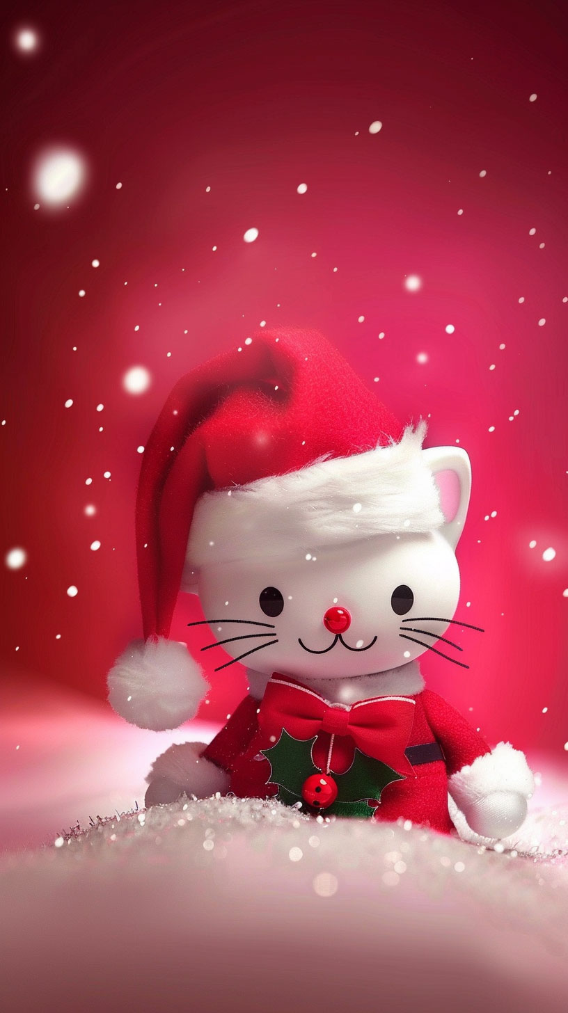 Elegant Hello Kitty Christmas iPhone Wallpaper