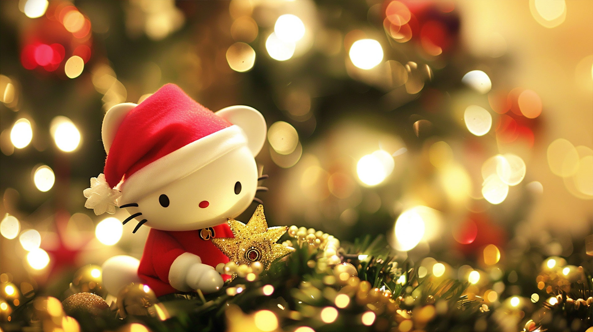 Beautiful Merry Christmas Hello Kitty Wallpaper in 8K