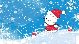 Merry Christmas with Hello Kitty 4K Wallpaper