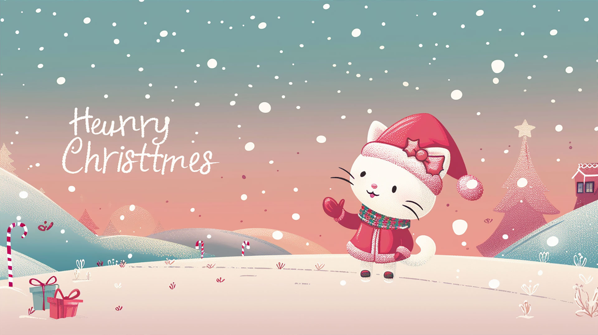 Hello Kitty Merry Christmas Wallpaper in HD for PCs