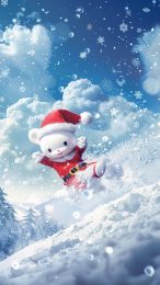 High-Resolution Hello Kitty Merry Christmas Wallpaper