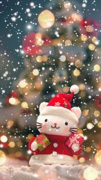 Cute Hello Kitty Merry Christmas Phone Wallpaper