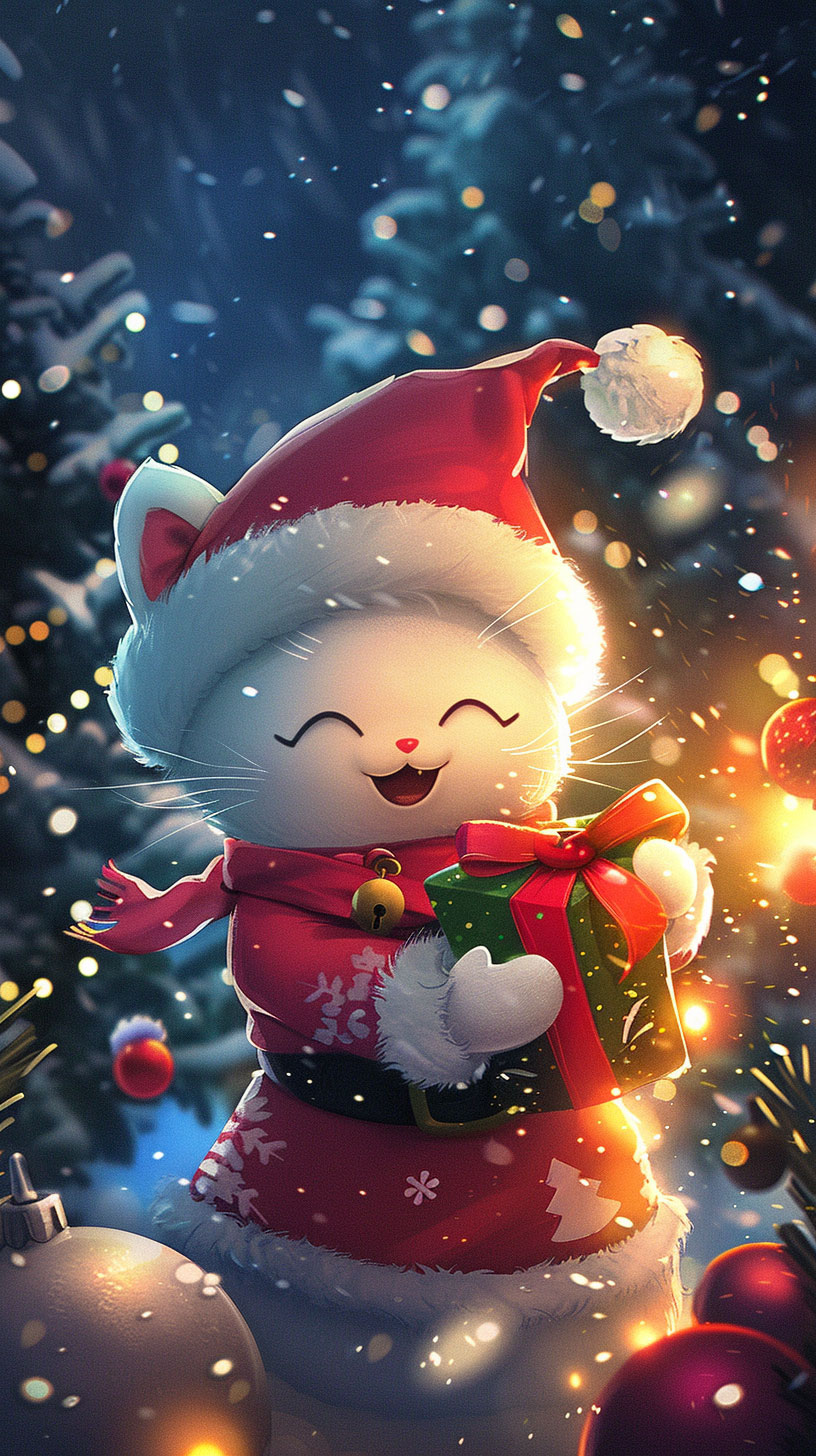 Hello Kitty Merry Christmas Phone Wallpaper in HD