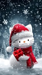 Merry Christmas Hello Kitty Phone Wallpaper in HD