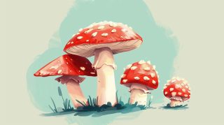 Trendy Mushroom Aesthetic 1920x1080 Wallpaper