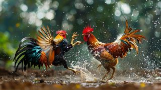 1920x1080 rooster fight stock images