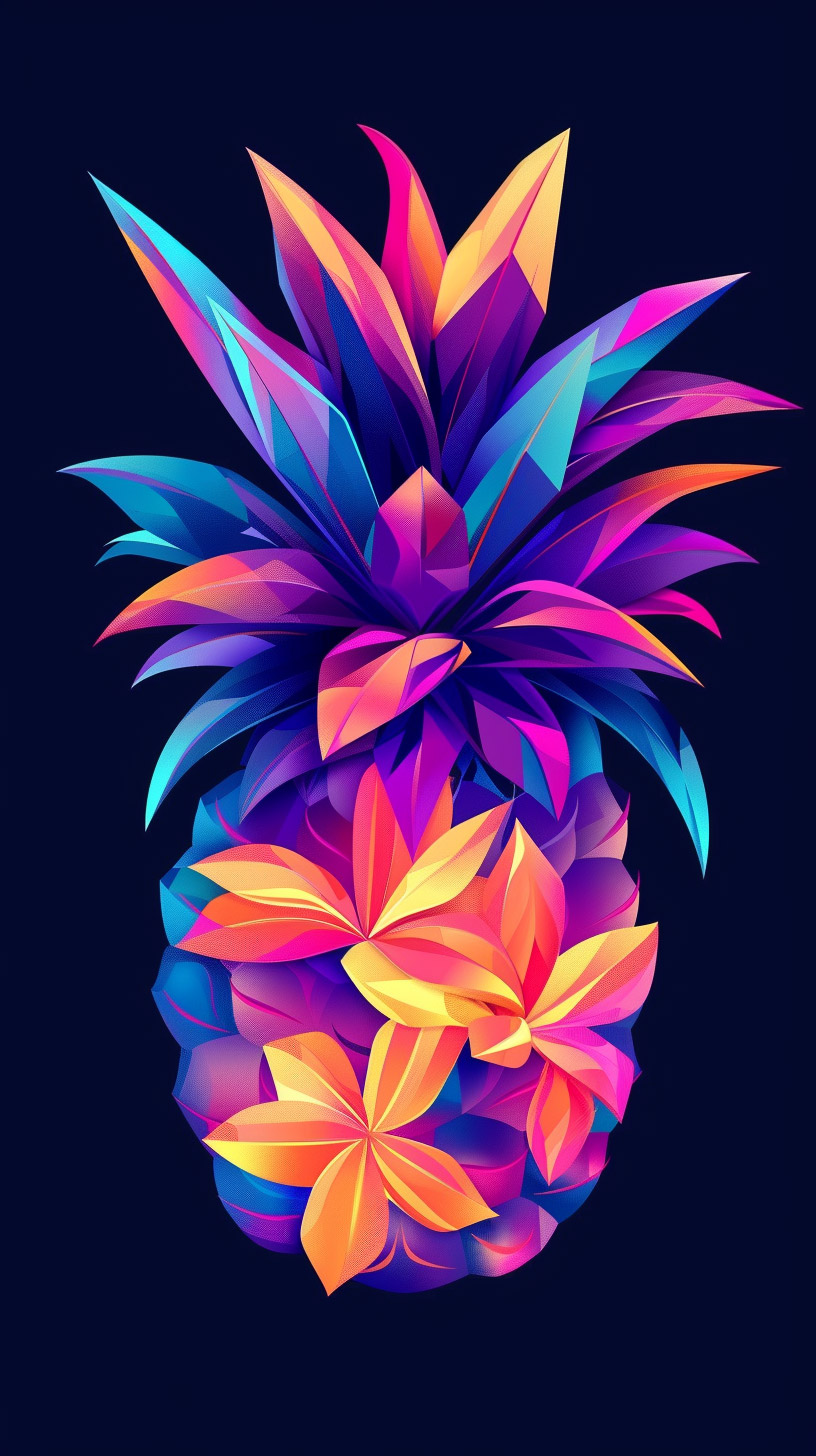 Vibrant Abstract Pineapple Digital Background for iPhones