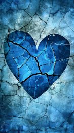 Vivo Aesthetic Broken Heart Dark Blue Wallpaper for Mobile