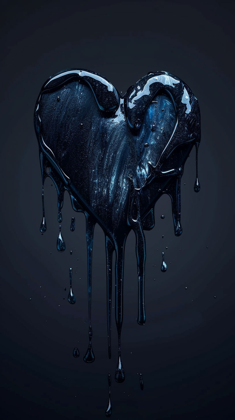 Xiaomi Aesthetic Broken Heart Dark Blue Wallpaper Free Download