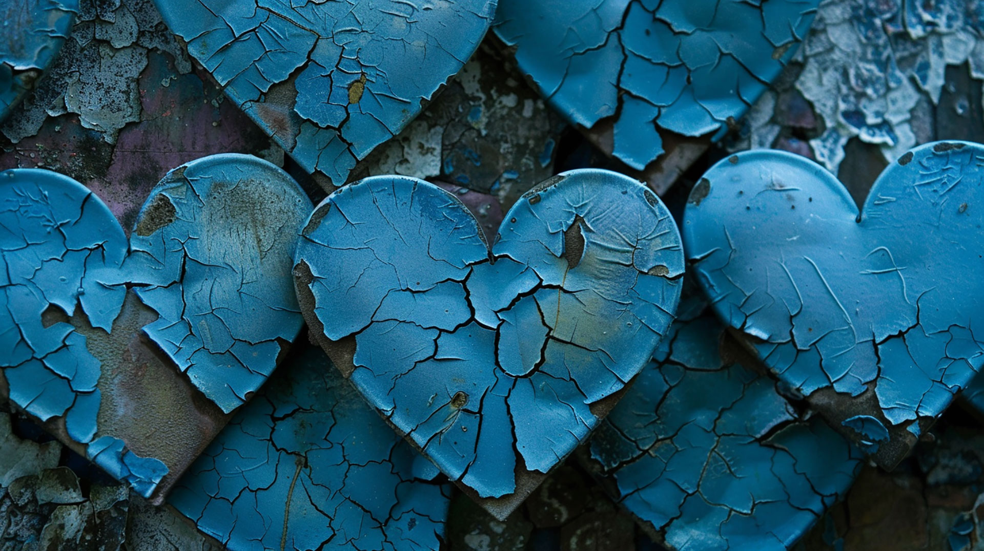 Free Download: Broken Heart Dark Blue Wallpaper