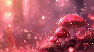 Delicate Aesthetic Mushroom Digital Background