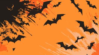 Moonlit Bat Haven: Aesthetic Halloween Desktop Wallpaper